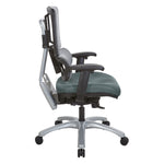 Vertical Grey Mesh Back Chair with Silver Base