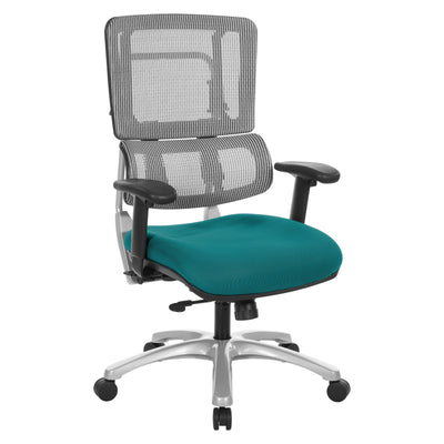 Vertical Grey Mesh Back Chair with Silver Base