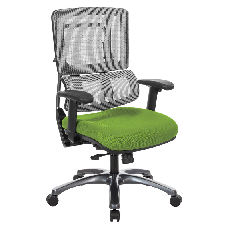 Vertical Grey Mesh Back Chair with Titanium Base