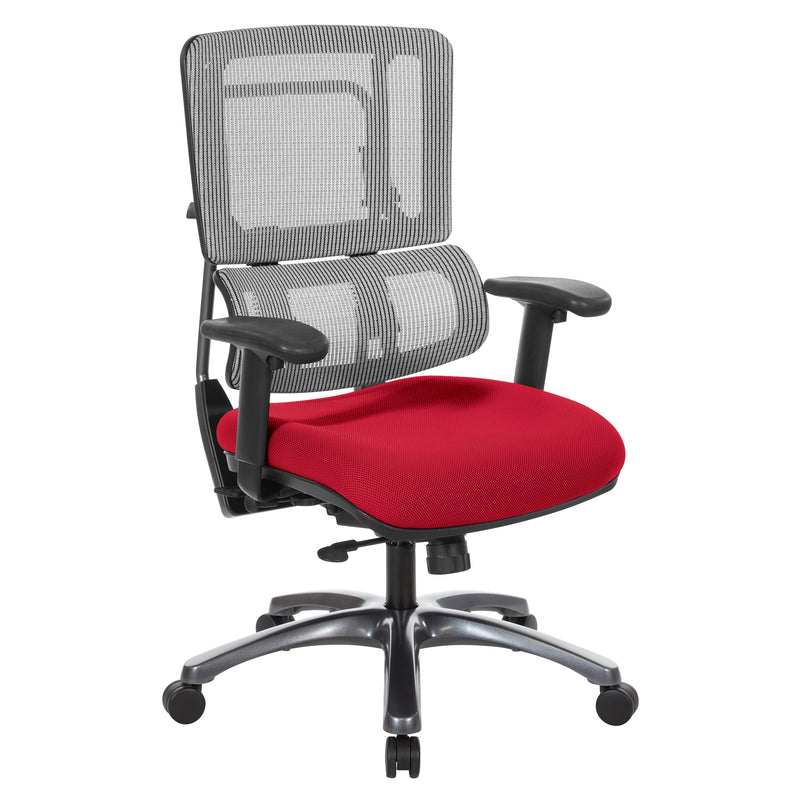 Vertical Grey Mesh Back Chair with Titanium Base