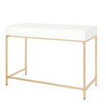 OSP Alios White Desk - Home Office Desk in White/Gold