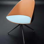used Arper Cila Chair Orange Shellgreen Cushions Black Frame