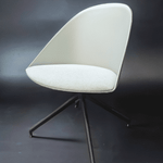 used Arper Cila Chair Grey Shell Green Cushions Black Frame