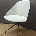 used Arper Cila Chair Grey Shell Green Cushions Black Frame