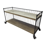 Mobile TV Cabinet, Metal Frame and Wood Shelves.