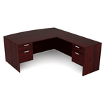i5 Industries Reversible Bow Front L-Desk with Double Suspended Pedestals (71×78)