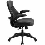 Executive Chair Flash Furniture Kale BL-ZP-804-GG | Black LeatherSoft with Flip-Up Arms