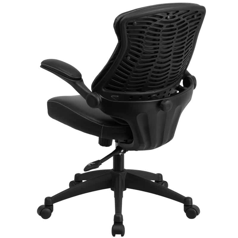 Flash Furniture Kale Mid-Back Swivel Office Chair with Adjustable Foot Ring, Lumbar Support, and Seat Height, Ergonomic Mesh Executive Chair, Black - Thumbnail 4