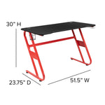 Optis Red Gaming Desk and Pink/Black Racing Chair Set with Cup Holder and Headphone Hook