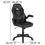 Optis Black Gaming Desk and Black Racing Chair Set with Cup Holder, Headphone Hook, and Monitor/Smartphone Stand
