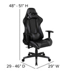 Optis Black Gaming Desk and Gray/Black Reclining Gaming Chair Set with Cup Holder, Headphone Hook & 2 Wire Management Holes