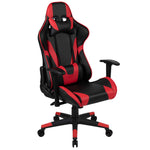 Optis Gaming Desk and Red/Black Reclining Gaming Chair Set /Cup Holder/Headphone Hook/Removable Mouse Pad Top - Wire Management