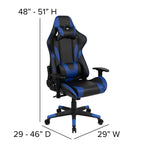 Optis Black Gaming Desk & Blue Reclining Gaming Chair Set | Complete Gaming Station with Monitor Stand & Accessories