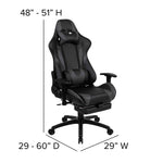 Optis Black Gaming Desk and Gray Footrest Reclining Gaming Chair Set - Ultimate Gaming Station