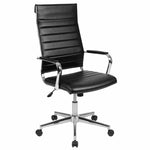 Executive Chair Flash Furniture Hansel BT-20595H-1-BK-GG | Black LeatherSoft with Ribbed Design