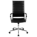 Executive Chair Flash Furniture Hansel BT-20595H-1-BK-GG | Black LeatherSoft with Ribbed Design