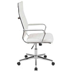 Executive Chair Flash Furniture Hansel BT-20595H-1-WH-GG | White LeatherSoft with Ribbed Design