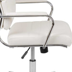 Executive Chair Flash Furniture Hansel BT-20595H-2-WH-GG | White LeatherSoft with Panel Stitching