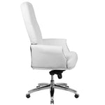 Executive Chair Flash Furniture Hansel BT-90269H-WH-GG | White LeatherSoft with Button Tufted Design