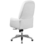 Executive Chair Flash Furniture Hansel BT-90269H-WH-GG | White LeatherSoft with Button Tufted Design