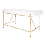 OSP Broadway Desk - Home Office Desk in White/Gold