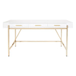 OSP Broadway Desk - Home Office Desk in White/Gold