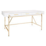 OSP Broadway Desk - Home Office Desk in White/Gold