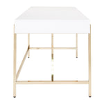 OSP Broadway Desk - Home Office Desk in White/Gold