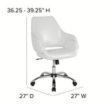 Madrid Home and Office Mid-Back Chair – White LeatherSoft Upholstery