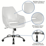 Madrid Home and Office Mid-Back Chair – White LeatherSoft Upholstery