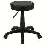Baker Black Adjustable Doctors Stool on Wheels with Ergonomic Molded Seat