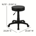 Baker Black Adjustable Doctors Stool on Wheels with Ergonomic Molded Seat