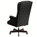 Turner High Back Traditional Fully Tufted Black LeatherSoft Executive Swivel Ergonomic Office Chair with Arms