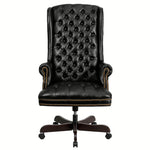 Turner High Back Traditional Fully Tufted Black LeatherSoft Executive Swivel Ergonomic Office Chair with Arms
