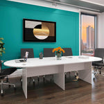 Conference Table i5 Industries Kai Line 144 Inch Racetrack | Seats 10 with Modesty Panel