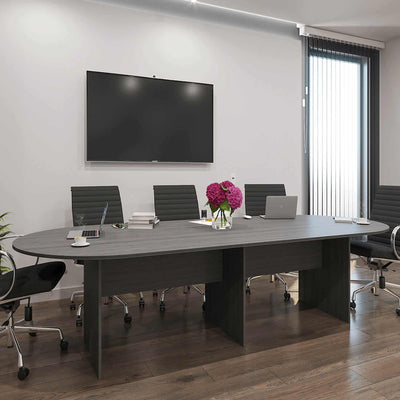 Conference Table i5 Industries Kai Line 144 Inch Racetrack | Seats 10 with Modesty Panel