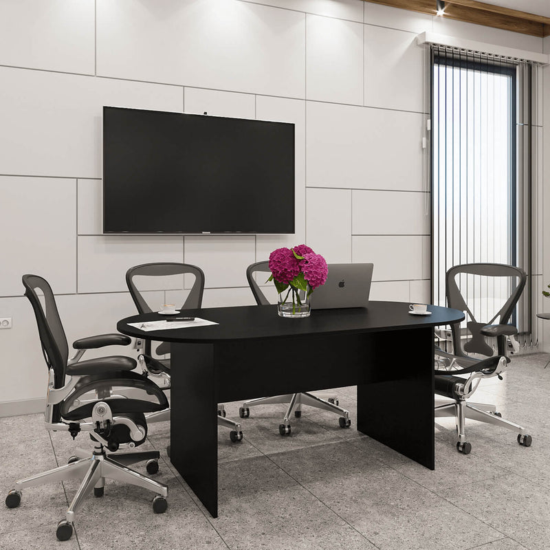 Conference Table i5 Industries Kai Line 71 Inch Racetrack | Seats 6 with Wire Management