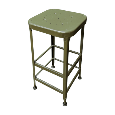 Metal barstool, olive green
