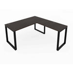 Fusion L-Shaped Metal Leg Desk with Grommets, 60″ x 78″