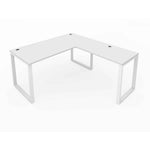 i5 Fusion L-Shaped Metal Leg Desk with Grommets, 66″ x 78″