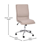 Task Chair Flash Furniture Madigan GO-21111-TAUPE-GG | Armless Mid-Back with Taupe LeatherSoft