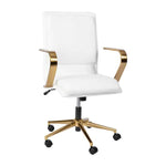 Executive Chair Flash Furniture James GO-21111B-WH-GLD-GG | White LeatherSoft with Brushed Gold Base