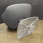 Used Grey Leather Swivel Lounge Chair