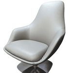 Used Grey Leather Swivel Lounge Chair