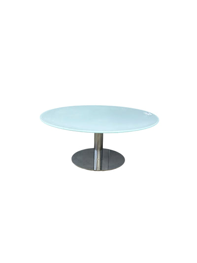 Office Source White Tinted Glass 36" Round Table