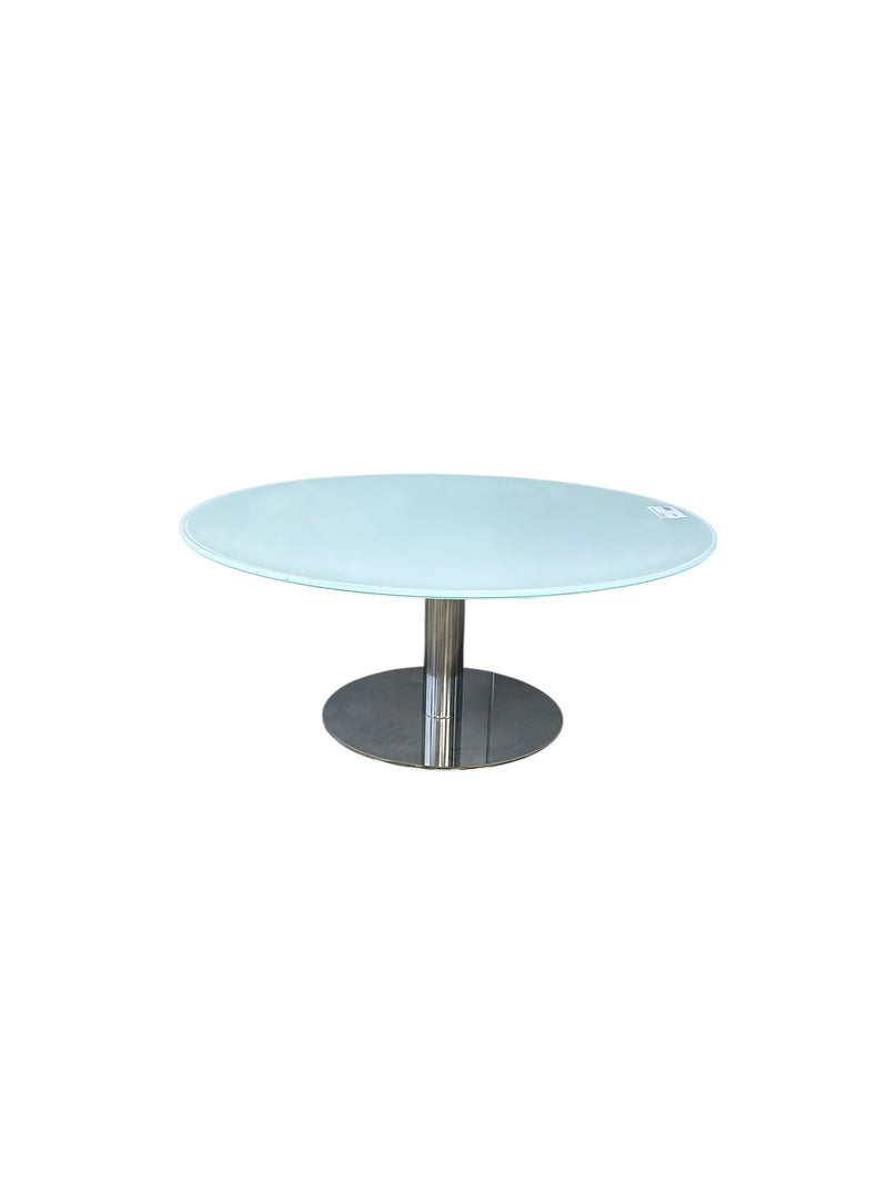 Office Source White Tinted Glass 36" Round Table