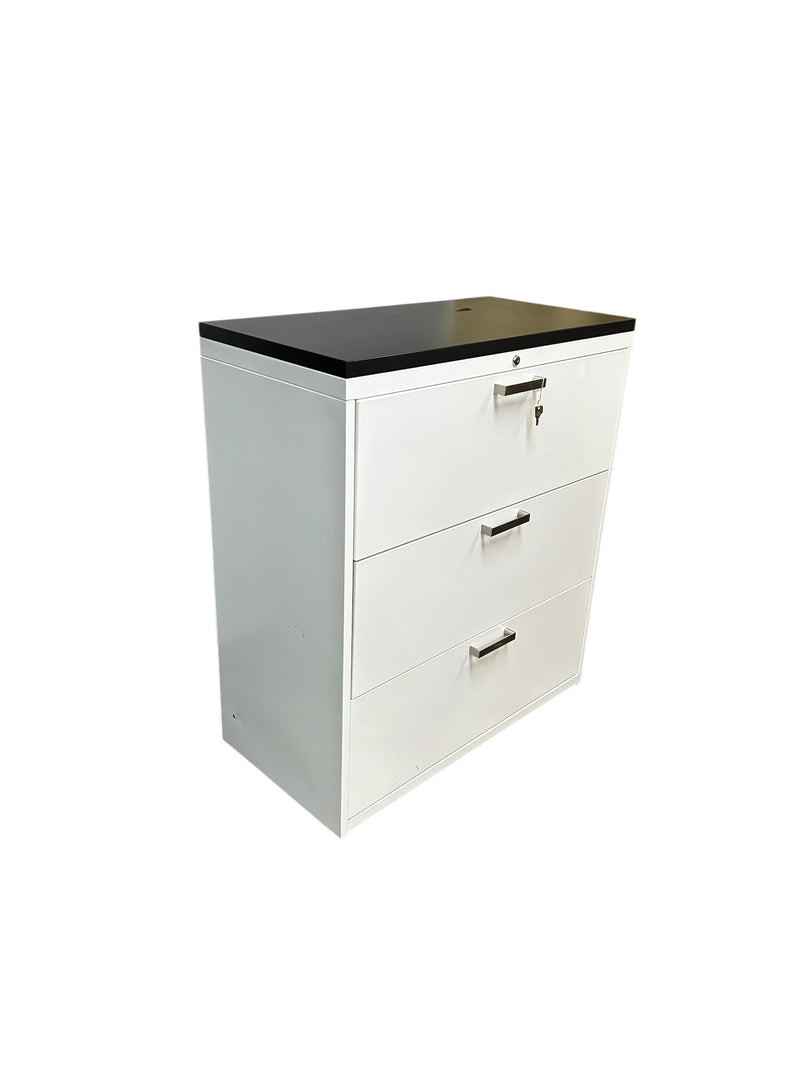 36" Lateral file with Black laminate top