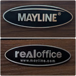 RH Mocha L-Shape Desk with BBF Ped