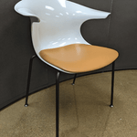 Used JSI Wink Stack Chair W Arms Gloss White and Briza Aztec