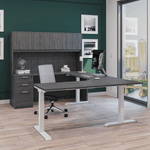 i5 Industries iRize Hybrid U-Shaped Standing Desk with Full Pedestal, 71″ x 96″